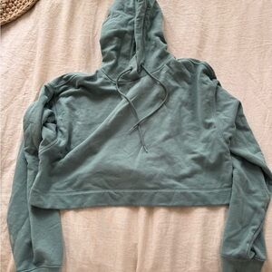 ALO Yoga Teal Cropped Hoodie
